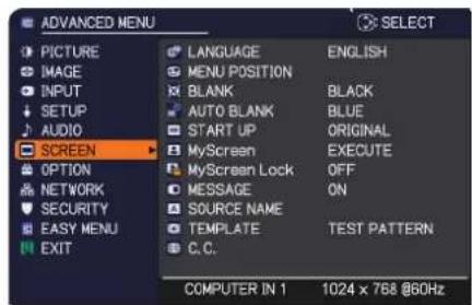 MAXELL MC-EX5001 - SCREEN menu - 1