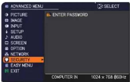MAXELL MC-EX5001 - Enter to the SECURITY menu - 1