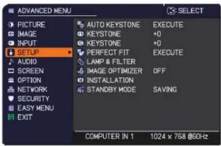 MAXELL MC-EX5001 - SETUP menu - 1