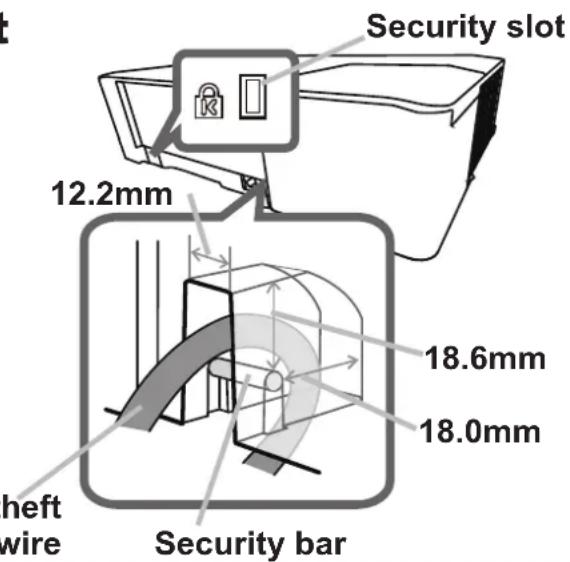 MAXELL MC-EX5001 - Using the security bar and slot - 1