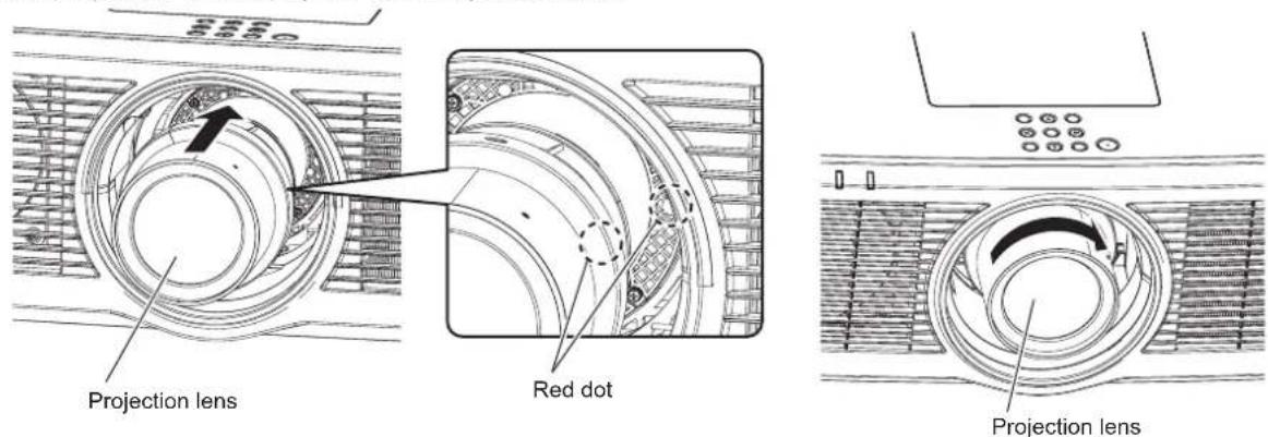 PANASONIC PT-MZ570LE - Attaching the projection lens - 1
