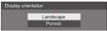 Display orientation Landscape Portrait