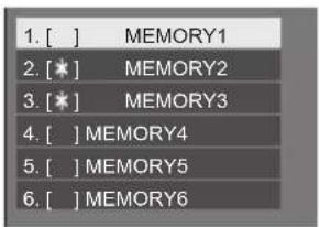 1. [ ] MEMORY1 2. [ * ] MEMORY2 3. [ * ] MEMORY3 4. [ ] MEMORY4 5. [ ] MEMORY5 6. [ ] MEMORY6