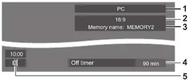 PC 16:9 Memory name: MEMORY2 10:00 Off timer 90 min 4 5