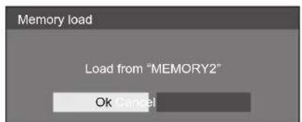 Memory load Load from "MEMORY2" Ok Cancel