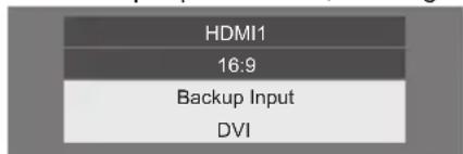 HDMI1 16:9 Backup Input DVI