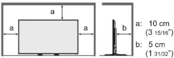 PANASONIC TH-43SF2E - Required space for ventilation - 1
