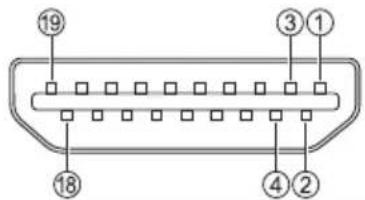 PANASONIC TH-55LF80-SST - Stift-Zuordnung und Signalbezeichnungen bei HDMI-Anschluss - 1