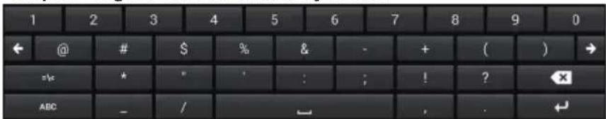 1 2 3 4 5 6 7 8 9 0 ← @ # $ % & - + ( ) → =lc * " ' : ; ! ? × ABC - / _ , . ←