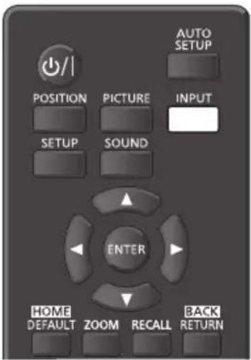 AUTO SETUP POSITION PICTURE INPUT SETUP SOUND ENTER HOME DEFAULT ZOOM RECALL BACK RETURN