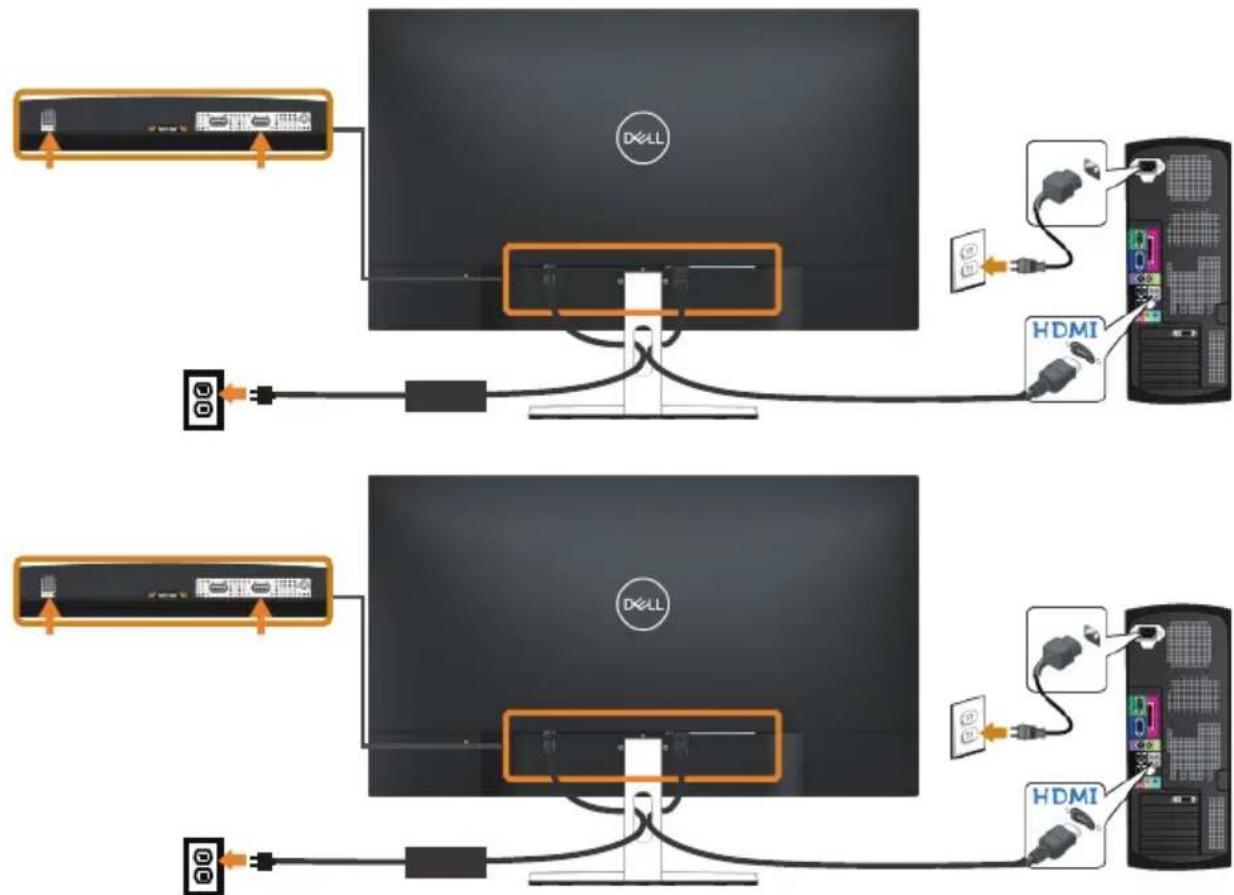 DELL S Series S2419HN - Connecting the HDMI cable - 1