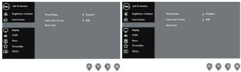 DELL S Series S2419HN - Color Use color to adjust the color setting mode. - 1