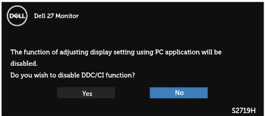 DELL S Series S2419HN - OSD warning messages - 4