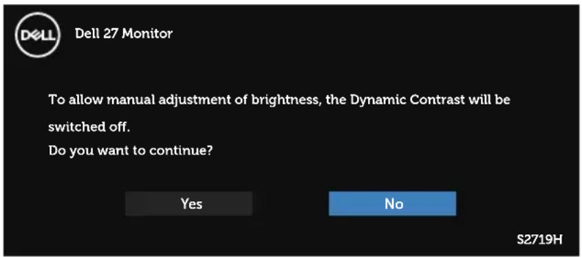 DELL S Series S2419HN - OSD warning messages - 2