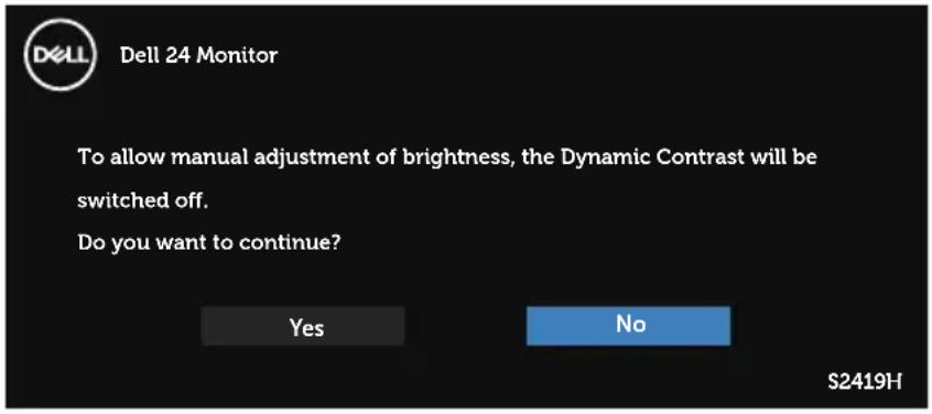 DELL S Series S2419HN - OSD warning messages - 1