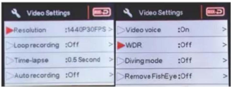 Xblitz Move 4K - FOTOEINSTELLUNGEN - 1