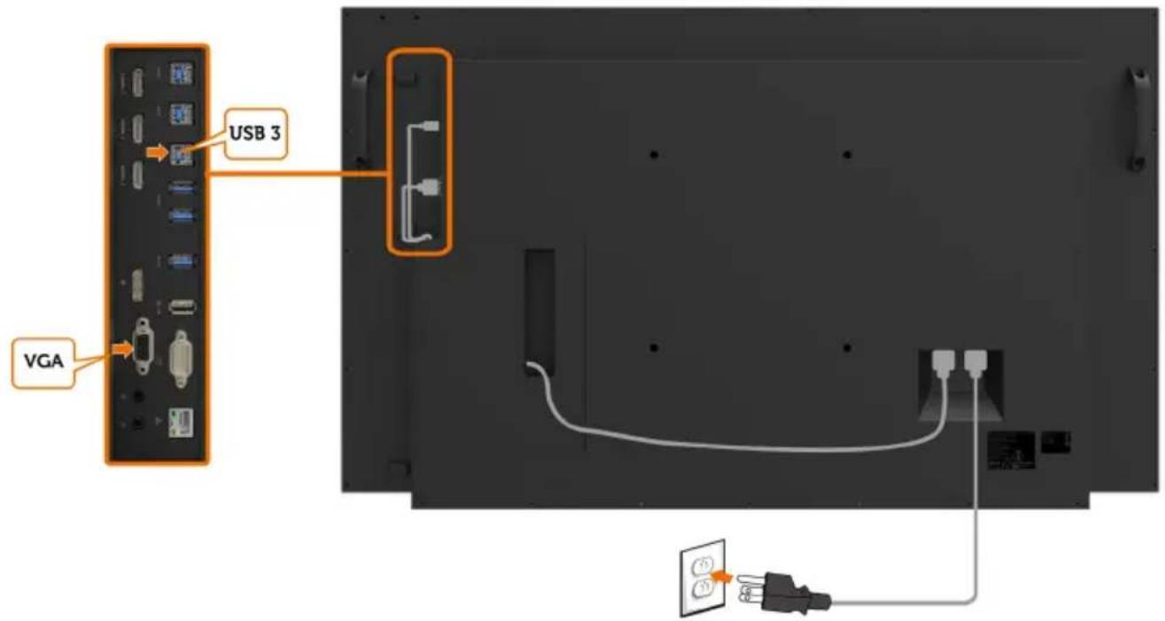 DELL C5518QT - Connecting the VGA cable - 1