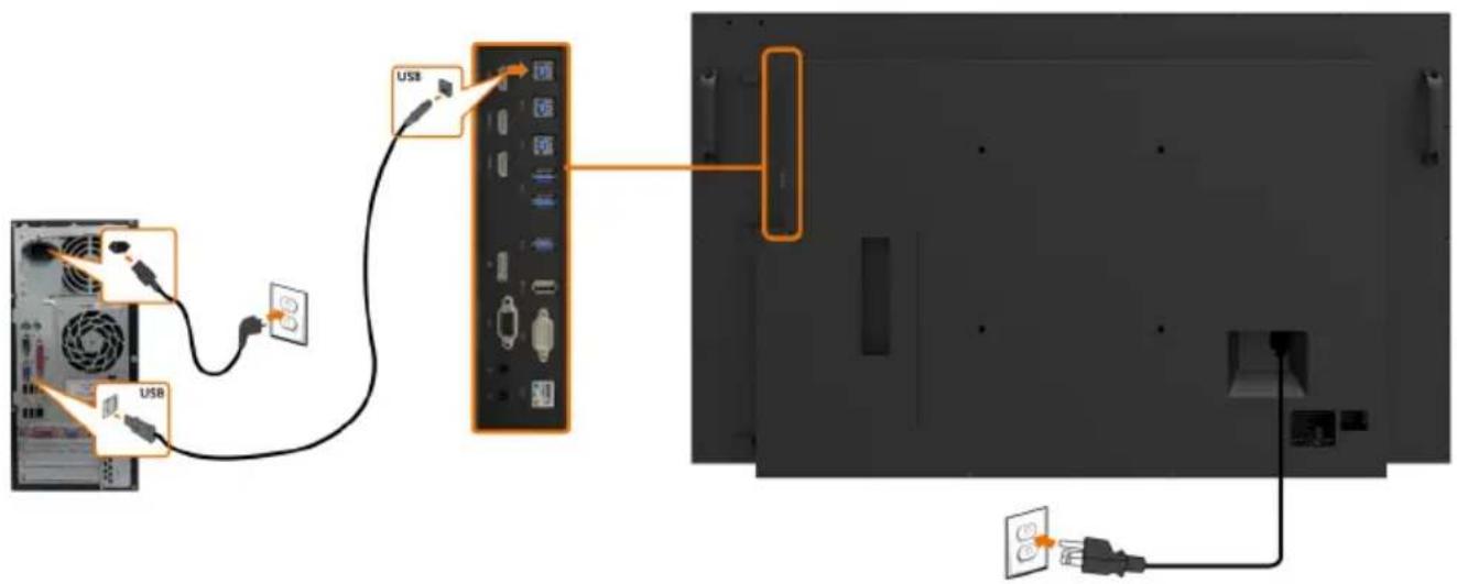 DELL C5518QT - Connecting the USB cable - 1