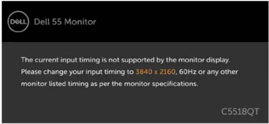 DELL C5518QT - OSD Warning Messages - 1