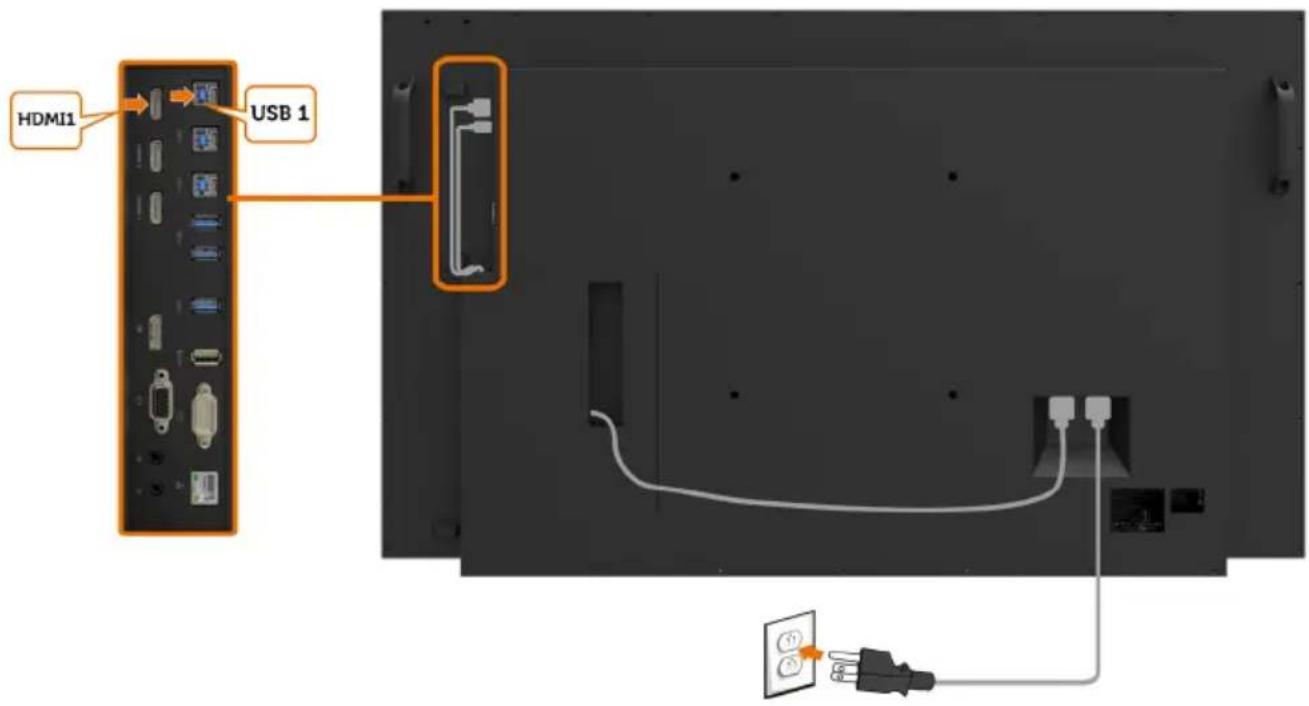 DELL C5518QT - Connecting the HDMI cable - 1