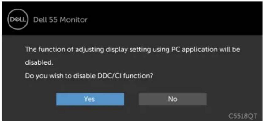 DELL C5518QT - OSD Warning Messages - 2