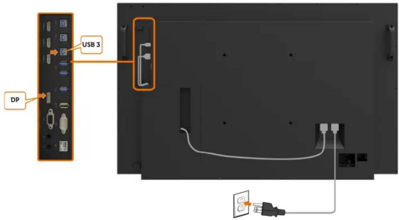 DELL C5518QT - Connecting the DP cable - 1