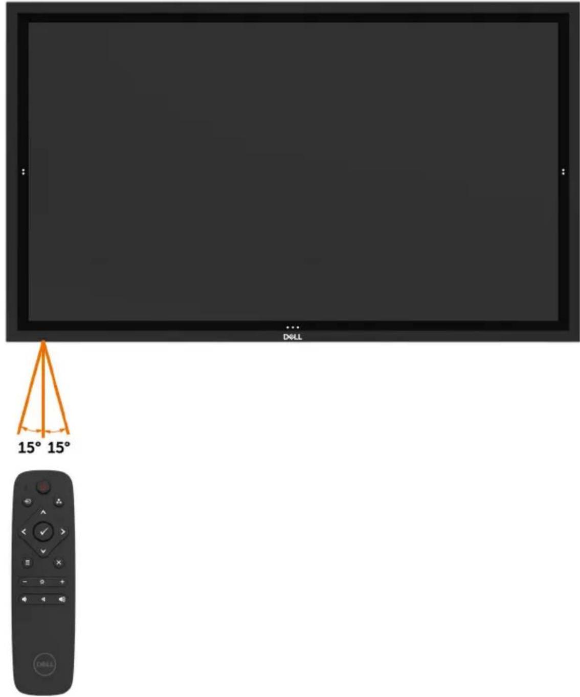 DELL C5518QT - Operating range of the remote control - 2