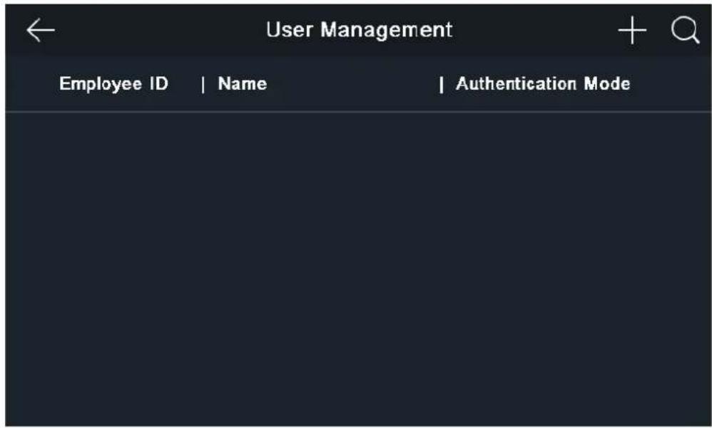 User Management Employee ID | Name | Authentication Mode