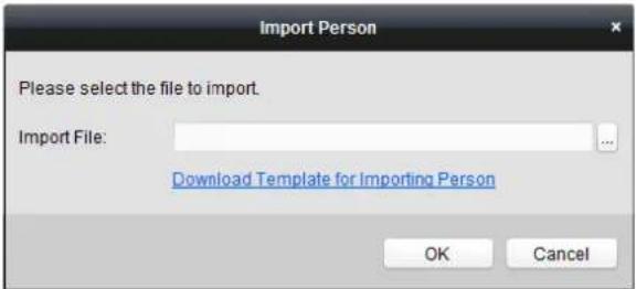 Import Person Please select the file to import. Import File: Download Template for Importing Person OK Cancel