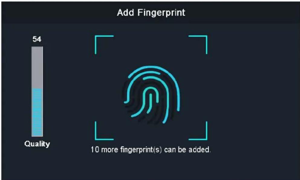Add Fingerprint 54 Quality 10 more fingerprint(s) can be added.