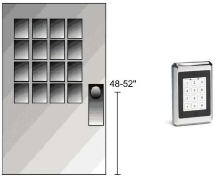 Nortek 232FX Keypad - Keypad Mounting Height - 1