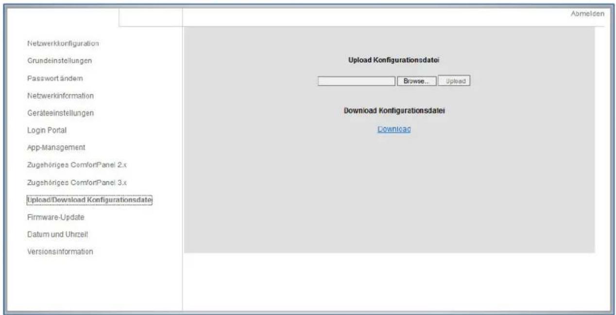 Busch-Jaeger 83342 - Konfigurationsseite "Upload / Download Konfigurationsdatei" - 1