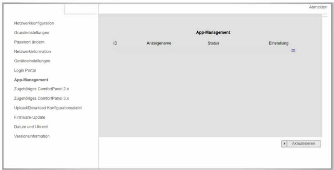 Busch-Jaeger 83342 - Konfigurationsseite "App-Management" - 1