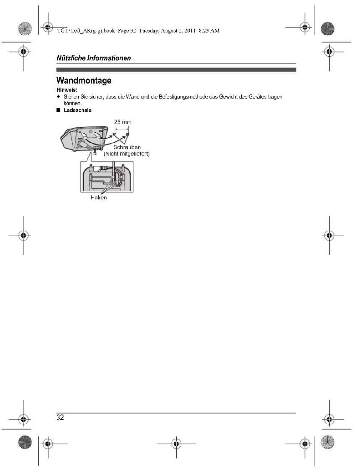PANASONIC KX-TG1711G - Wichtig: - 2