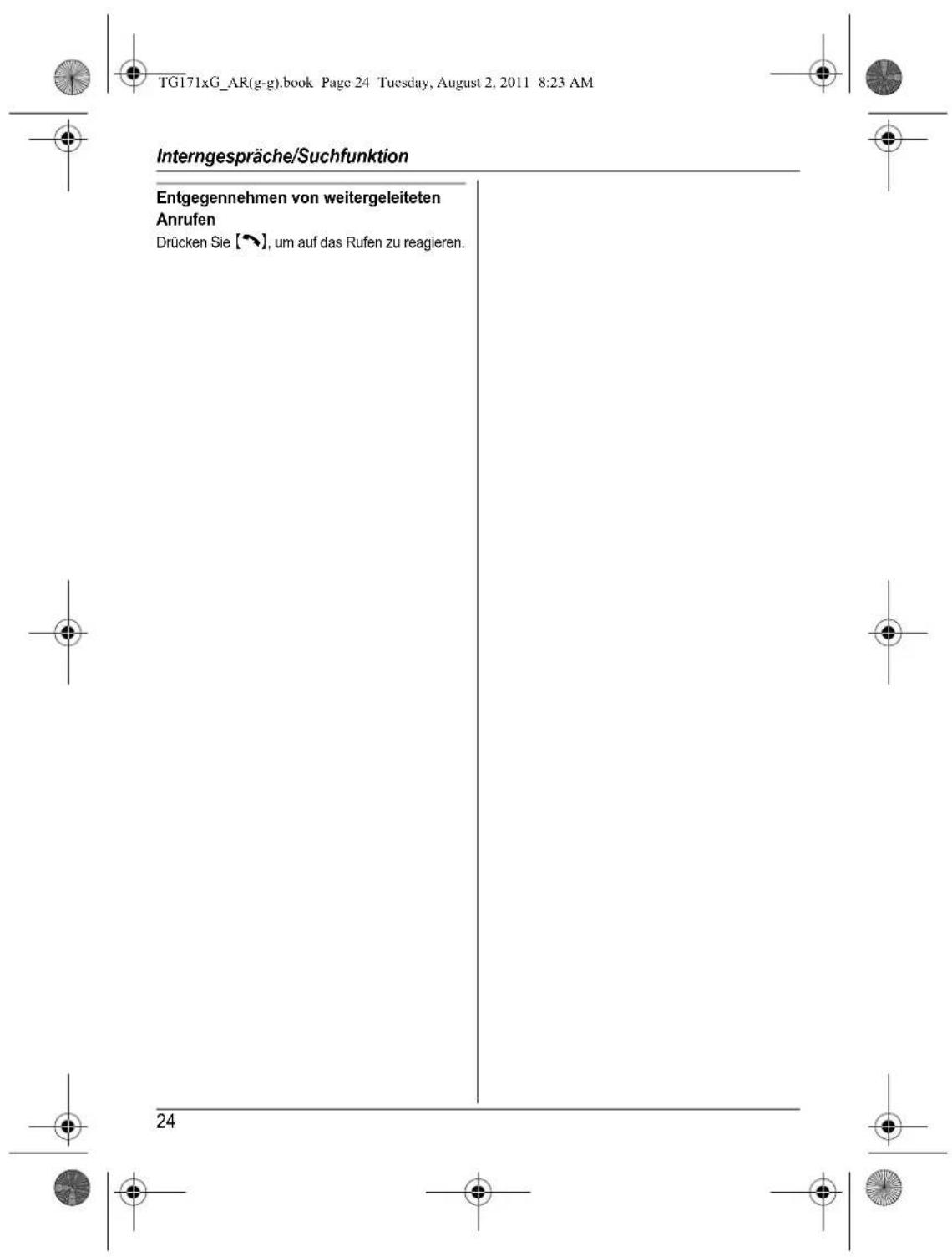 PANASONIC KX-TG1711G - Hinweis: - 1