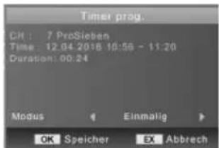 XORO PTL 1450 - Timerprogrammierung (INPUT: DTV) - 1
