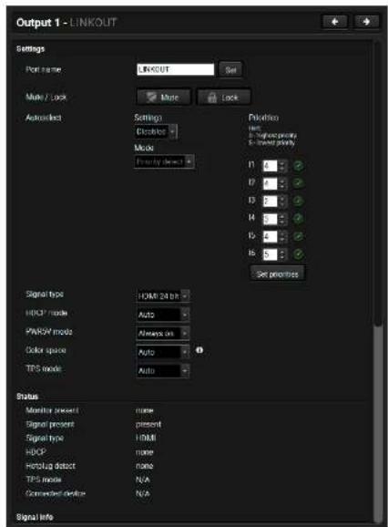 Lightware UMX-TPS-TX140 - Available settings: - 6