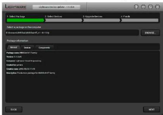 Lightware UMX-TPS-TX140 - Step 1. Select the package. - 1