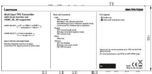 Lightware SW4-TPS-TX240 - Mechanical Drawings - 3