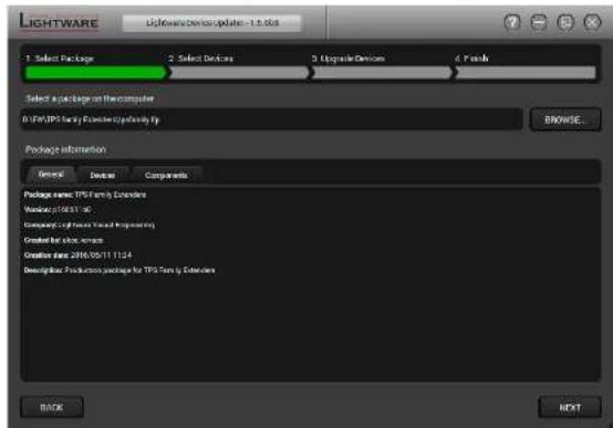 Lightware SW4-TPS-TX240 - Step 1. Select the package. - 1