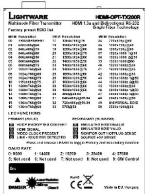 Lightware HDMI-OPT-TX200R - Front View Rear View - 4