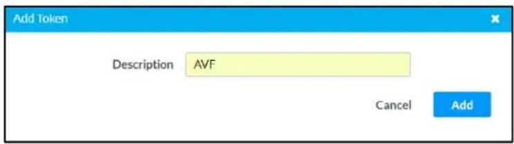 Add Token Description AVF Cancel Add