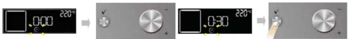 0:00 220°C 0:30 220°C