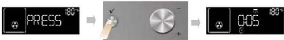 PRESS 180°C 0:05 180°C