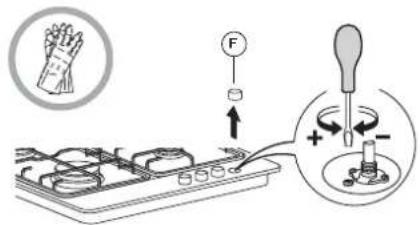 WHIRLPOOL GOA 6425/NB - REGLAREA POZITIEI DE MINIM A ROBINETELOR - 1