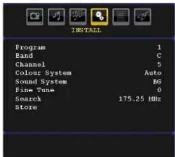 Walker WP4210IDTV - Install Menu - 1