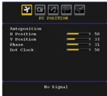 Walker WP4210IDTV - PC Position Menu - 1