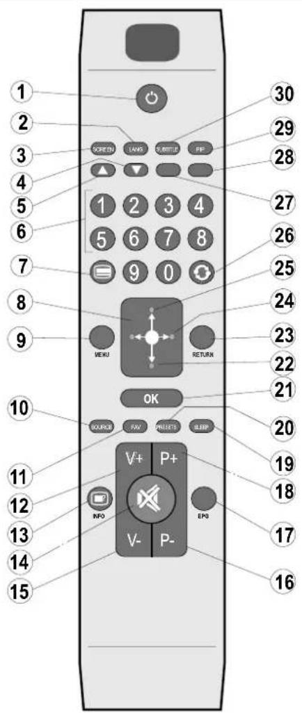 Walker WP4011LCD - Remote Control Buttons - 1