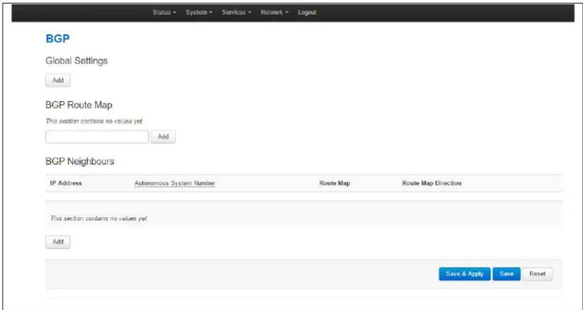 Virtual Access GW3300 - Configuring BGP using the web interface - 1