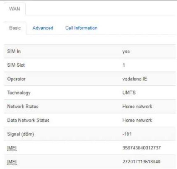 Virtual Access GW3300 - Mobile status via the web - 1